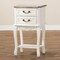 Baxton Studio Amalie White and Oak Finished 2-Drawer Wood Nightstand 160-10239 - alternate 3